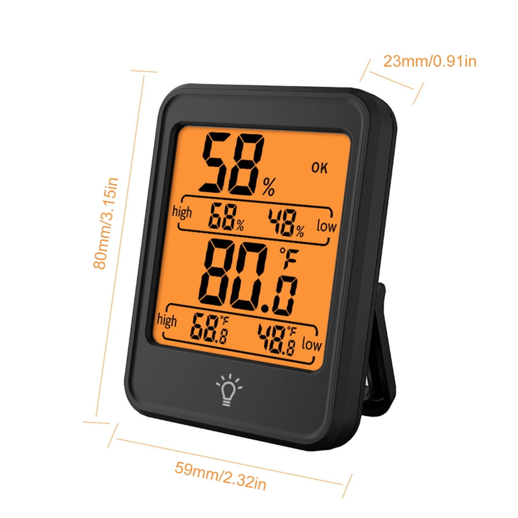 Tizuqe Thermometers Hygrometer Weather Stations Magnetic Desktop Temperature Humidity Meter Gauge with LCD Display for Home