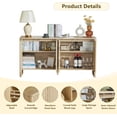 thumbnail image 3 of Sideboard Buffets Cabinet, Modern Accent Storage Cabinet with 4 Fluted Doors and Adjustable Shelves, Wood Credenza Buffet Sideboards, Console Table for Kitchen Dining Living Room Entryway (Natural), 3 of 8