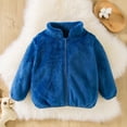 thumbnail image 3 of GYRATEDREAM Baby Boys Girls Fleece Jacket Toddler Kids Winter Warm Solid Color Zipper Sweater Coat Long Sleeve Stand Collar Thick Clothes for 1-6 Years, 3 of 5