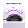 thumbnail image 3 of TECKNET Wired Mouse, 6-Button Corded with 4 Adjustable DPI, Optical Ergonomic Design, 5FT Cord for Laptop, Chromebook, PC, Desktop, Mac, Notebook - LT.Purple, 3 of 9