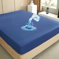 thumbnail image 7 of Blue Mattress Protector Waterproof Bed Cover Full Size Mattress Pad Cover 12'' Deep Pocket Fitted Sheet, 7 of 7