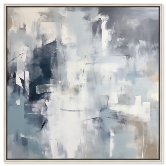 Enigma of Blue Canvas Blue Wall Art by Art Remedy, Silver Frame, 30 x 30