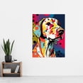thumbnail image 2 of Labrador Retriever Dog Linocut Colourful Pattern Polka Dot Portrait Modern Extra Large XL Wall Art Poster Print, 2 of 3