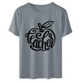 thumbnail image 4 of Otvok Womens T-Shirt Loose Round Neck Pullover Bottoming Teacher'S Day Print Short Sleeve Tops, 4 of 6