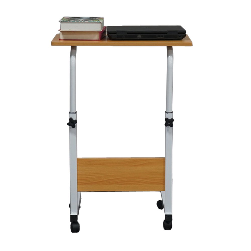 Small Table with Wheels, E1 15MM Chipboard Steel Tray Table, Adjustable