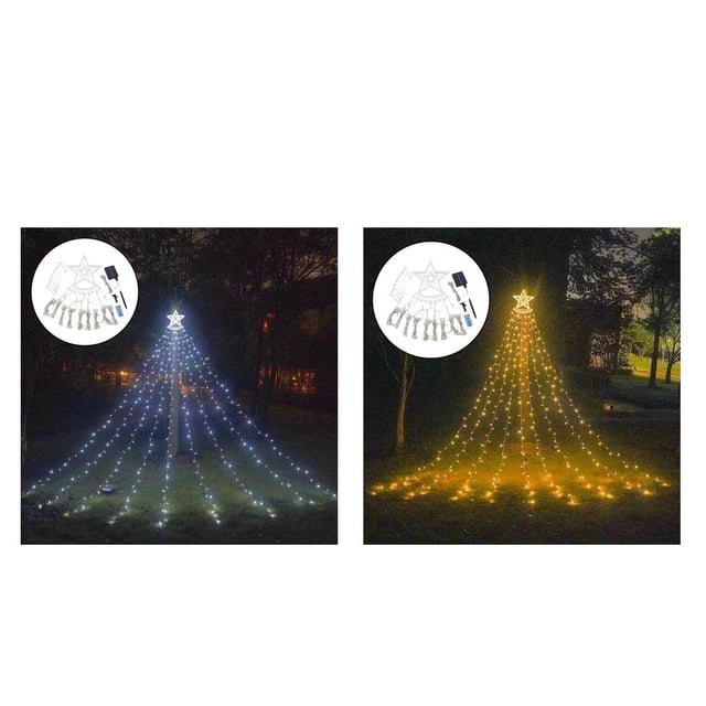 2pcs Cadena De Luces Solar 350 Lámpara LED Cadena De Para El Patio De La Boda Del Partido Cola Luces de cuerdas