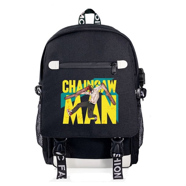 Mochila de anime para niños en edad escolar, motosierras, Mans Den