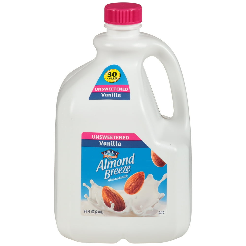 Blue Diamond Almond Breeze Unsweetened Vanilla Almond Milk, 96 Oz