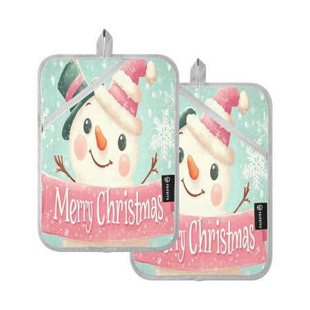BZSMCE Pot Holder Oven Mitts Cooking baking Cute Snowman Creative Pattern Size:7x9.8in