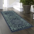 thumbnail image 3 of Maples Rugs Georgina Traditional Vintage Navy Green Washable Hallway Runner Rug, 1'8 x 5', 3 of 7