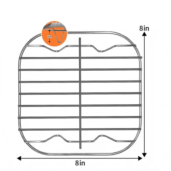 Air Fryer Crisper Rack, 304 Stainless Steel Replacement Crisper Plate Tray Accessories Durable & Dishwasher Safe