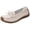 Beige, variant on Women's Leather Bow Loafers, Women's Comfortable Lightweight Penny Loafers Slip On Business Casual Dress Shoes Work Office Flats Walking Shoes Driving Mocs for Women, Light Gray 5.5