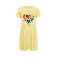thumbnail image 5 of Camisón corto de talla grande para mujer, camisón de manga corta con estampado de pecho a la moda, camisón para mujer, 5 of 5