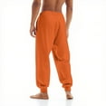 thumbnail image 4 of Men's Baggy Fleece Joggers Heavyweight Drawstring Waist, With Pockets for Workout, Big and Tall Sizes​ Saffron 2XL, 4 of 8