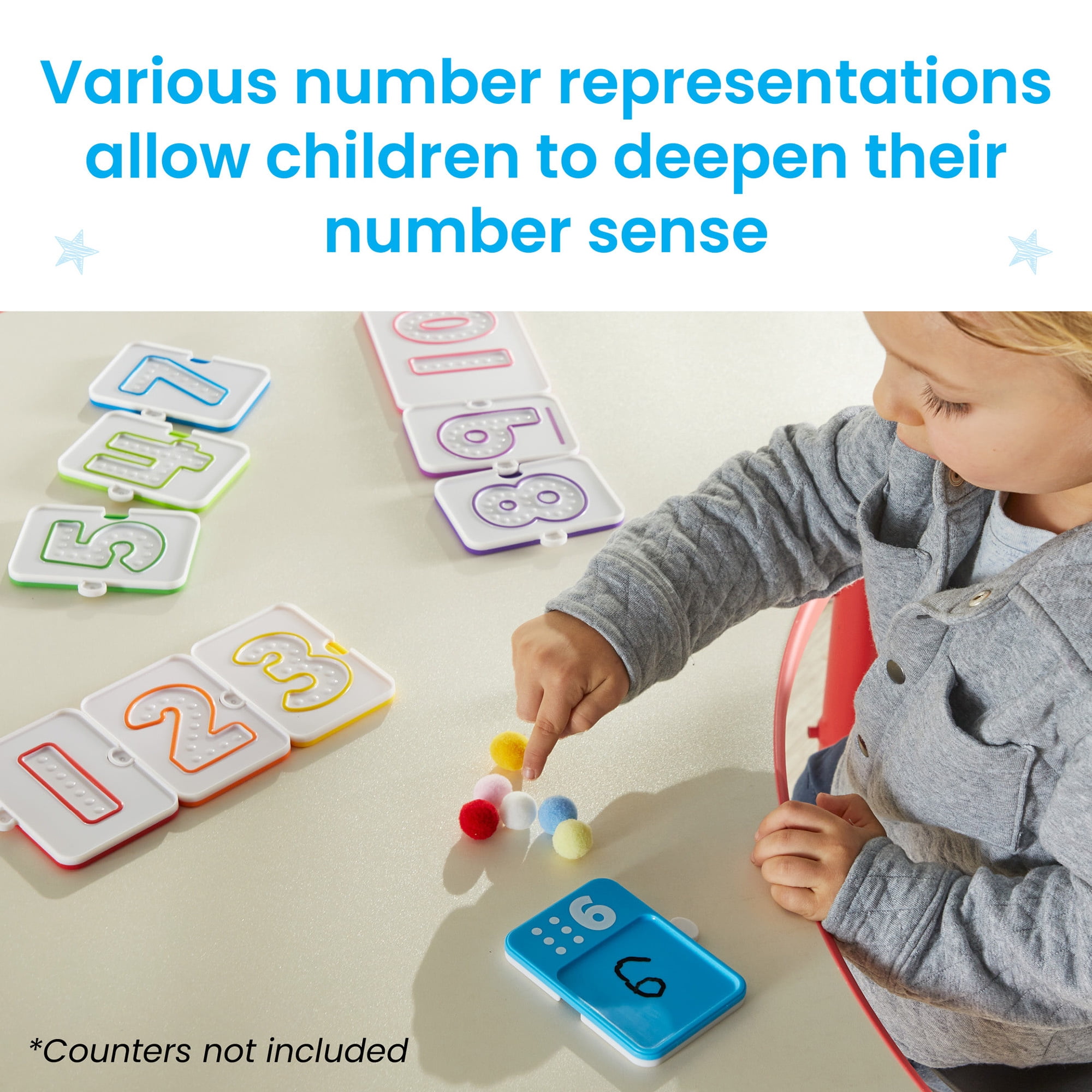 Hand2mind Montessori Sensory Number Trays for Kids Math Learning