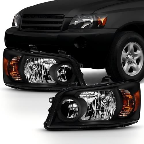 For 2001-2007 Toyota Highlander BLACK Style Headlights Headlamps 01-07