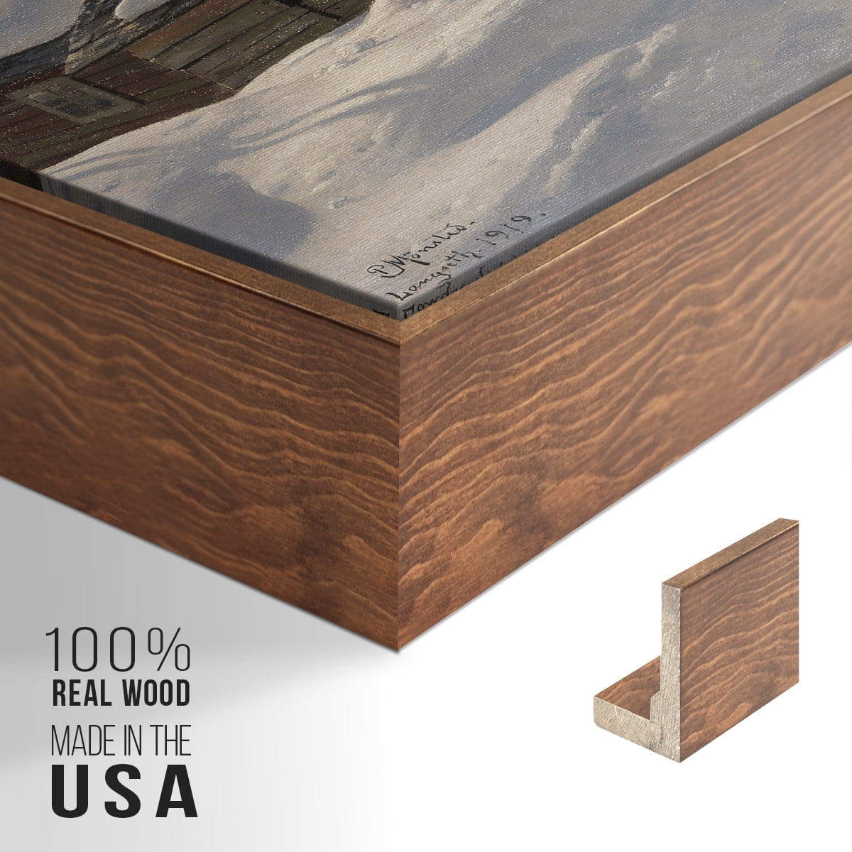 Vintage Landscape-CCCLXXXIII By Wexford Home Framed in Walnut Wood Gallery Wrapped Canvas 17 in. x 25 in.