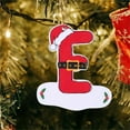 thumbnail image 3 of KIHOUT Christmas Stocking Tags 26 Christmas Wood Letter Ornament Christmas Tree Personalized Pendant for Stockings Hanging Ornaments Initial with Red Hat DIY Xmas Tree Outdoor Decor Gifts, 3 of 3