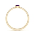 thumbnail image 2 of ANGARA Natural Oval Amethyst Parallel Split Shank Ring with Accents in 14K Yellow Gold for Women (Size-6x4mm) | February Birthstone, Anniversary, Jewelry Gift for Women | Natural Amethyst Ring, 2 of 8