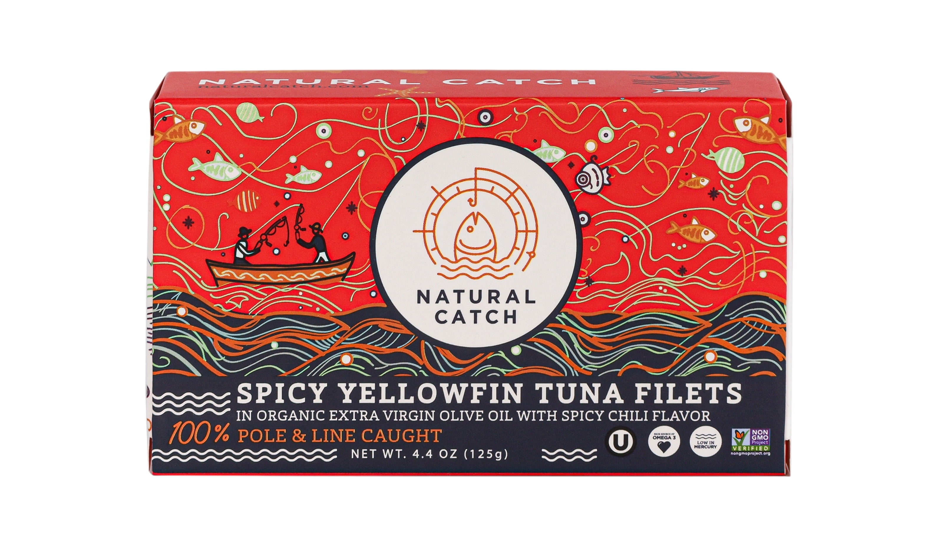 (2 pack) Natural Catch Spicy Chili Yellowfin Tuna in Organic Extra Virgin Olive Oil 4.4 oz