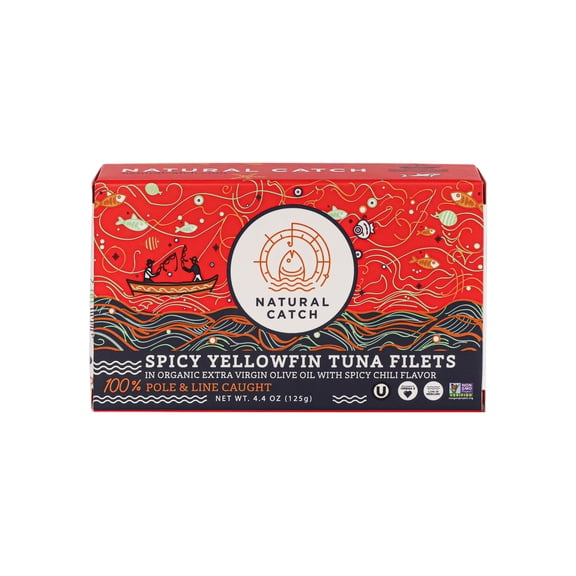Natural Catch Spicy Chili Yellowfin Tuna in Organic Extra Virgin Olive Oil 4.4 oz