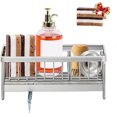 thumbnail image 1 of HAHADAXA Kitchen Sink Organizer Sponge Holder, Kitchen Sink Sponge Caddy Sink Rack Soap Tray, for Kitchen Counter Sink Accessories(Silvery), 1 of 4