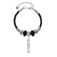 thumbnail image 2 of Delight Jewelry Silvertone Believe Faith Prayer Hope Bar Grandmother Celtic Knot Leather Bead Bracelet, 7"+2" Extender, 2 of 4