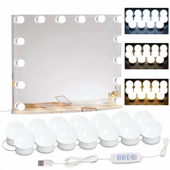22.6ft Led Vanity Mirror Lights with 14 Dimmable Light Bulbs Makeup Vanity Lights for Big Long Mirror,Mirror Not Included