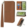 thumbnail image 1 of Feishell for Google Pixel 7 Phone Case with Wrist Strap,for Women Men,Shockproof Protective Premium PU Leather Magnetic Closure Flip Kickstand Credit Card Slots Wallet Phone Case,Brown, 1 of 11