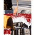 thumbnail image 5 of Fsddascl Red Christmas Outdoor Tablecloth - 54x54 Inch Square Dining Table Cover, Snowflake Tree Balls Botanical Waterproof Outdoor Table Cloth with Umbrella Hole & Zipper for Picnic/Patio/Party, 5 of 7
