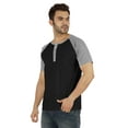 thumbnail image 3 of Inkmeso Short Raglan Sleeve Cotton Lightweight Solid T-Shirts Classic Henley T-Shirt For Mens, 3 of 7