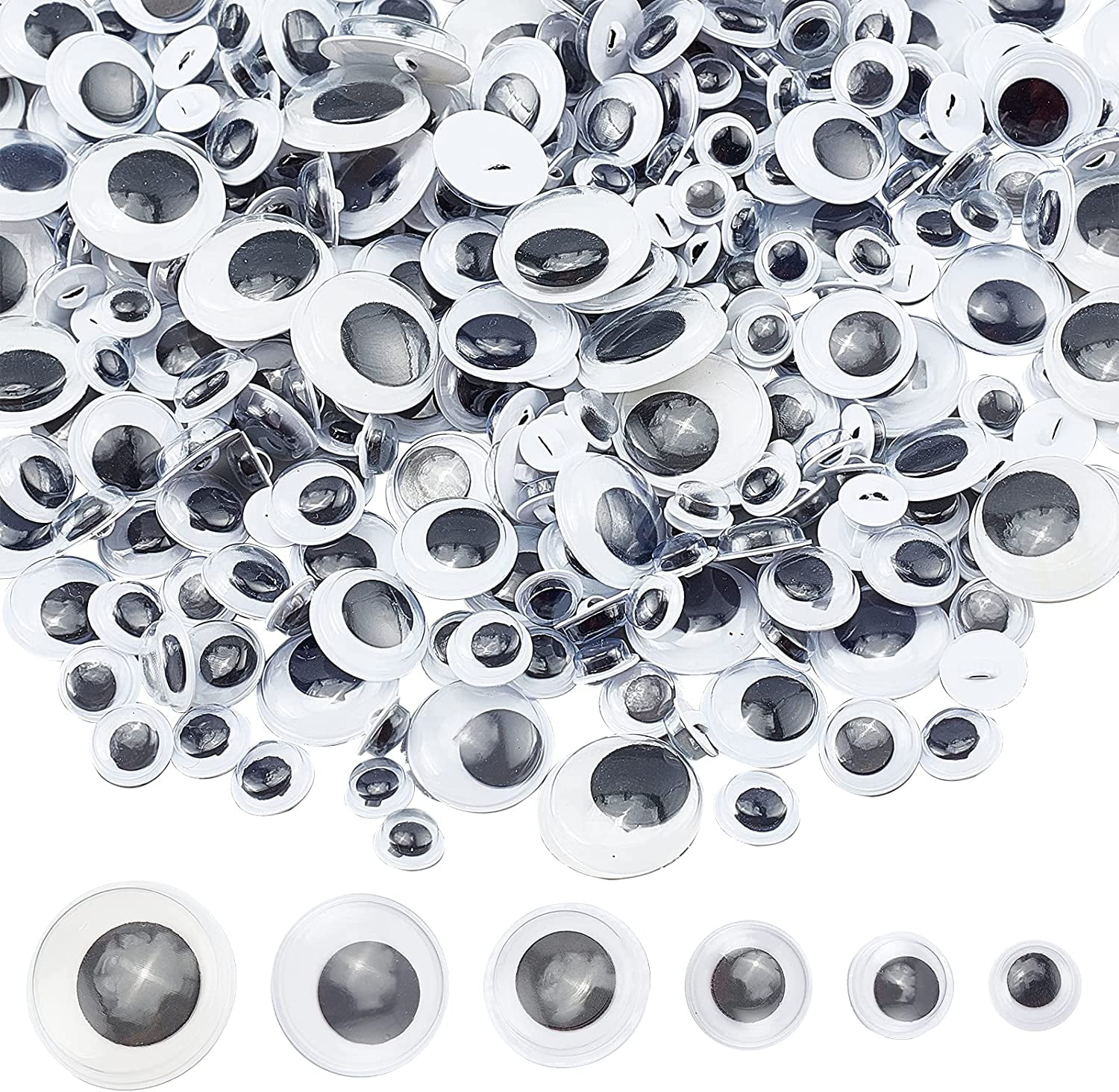 1000 pack 20mm googley googly wibbly wiggly wobbly craft eyes self adhesive 