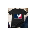 thumbnail image 1 of Camiseta gráfica vintage de gallo de las Grandes Ligas GameFowl, 100 % algodón, negra con rayas rojas y azules, cuello redondo informal para fiestas, deportes y actividades al aire libre., 1 of 6