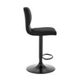 thumbnail image 4 of Bardot Adjustable Height Black Faux Leather Swivel Bar Stool, 4 of 6