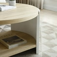 thumbnail image 6 of End Table for Small Spaces with 2-Layer Storage, Stable Frame & Easy Assembly (Natural & White), 6 of 6