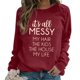 thumbnail image 3 of Gibobby Blusa Mujer Sudadera sin capucha para mujer Sudadera casual de otoño de manga larga Blusa ligera con botones en la parte superior（Vino， S), 3 of 4
