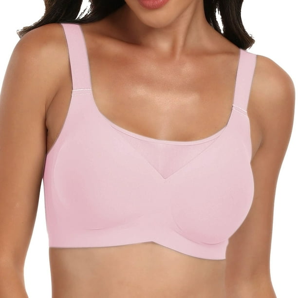 Sujetador sin costuras Jelly para tallas grandes: sin aros, con efecto reafirmante, de nylon y spandex transpirable para una comodidad durante todo el día.