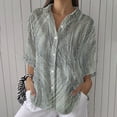 thumbnail image 1 of YLHFASHION Chemise à Imprimé Floral Rétro pour Femmes, Imprimé Géométrique Abstrait, Chemise à Imprimé Artistique, Chemise Décontractée à Imitation Ligne, Col en V, Liquidation, Offres du Jour, Prime, Chemises pour Femmes, 1 of 4