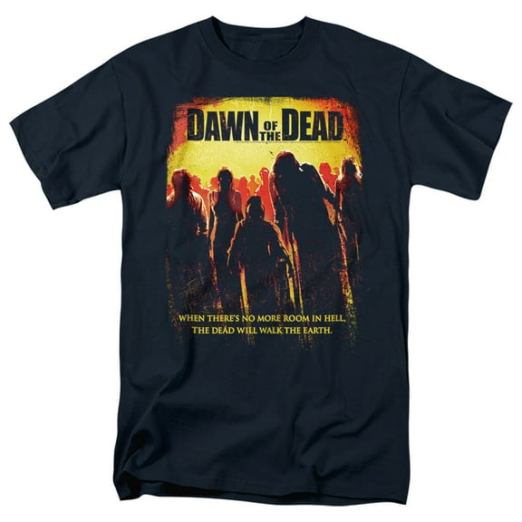 Dawn of The Dead Title Unisex Adult T-Shirt, Navy, Large