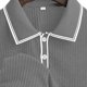 thumbnail image 5 of Camisas Casuales de Manga Corta de los Hombres de 3 Botones con Collar de Solapa, Blusa de Verano Transpirable, 5 of 8