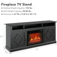 thumbnail image 2 of ChaoLink 67" Fireplace TV Stand with 23" Electric Fireplace, 1400W Heater, Remote Control, Modern Wooden Entertainment Center for Living Room, Bedroom, 2 of 7