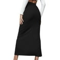 thumbnail image 4 of Ashirexll Maxi Skirt with Slit, High Waisted Skirts for Women, Versatile Half Skirt Solid Color Elastic Wrapped Hip Skirt Split Skirt Black S, 4 of 8