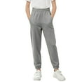 thumbnail image 2 of fnnxnal Breathable 100% Cotton Boys Jogger Pants - Gray, Elastic Waist with Side Pockets & Cuffed Ankles, Durable Active Play Pants for Kids 3-12,Size 2-3T, 2 of 6