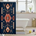 thumbnail image 6 of Southwest American Shower Curtain Indian Tribal Aztec Style Waterproof Curtain Vintage Navy Blue Red Bathroom Curtain for Kids Teens Adults Room Decor Abstract Art Bath Curtain,12 Hooks,72" Wx72 L, 6 of 6