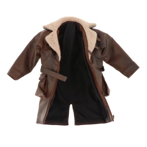 Ruiboury Manteau en Cuir PU à l'Échelle 1/12 Soldat Coupe-Vent Miniature Accessoire pour Figurine d'Action Besoins de Photographie