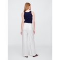 thumbnail image 3 of Pantalón Gap de lino con pernera ancha para mujer, color blanco óptico, talla XL, 3 of 6
