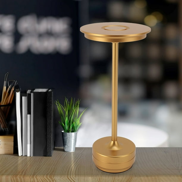 Lámpara De Mesa De Noche, Lámpara De Mesa LED Portátil Regulable Continua Y Regulable Con Control Táctil De Hierro De Aluminio Recargable Por USB Para Bar