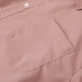thumbnail image 7 of Hpapadks Mens Shirts Solid Color Lapel Button Down Daily Work Long Sleeve Tops with Pocket Loose Men Dress Shirt Pink XXXL, 7 of 7