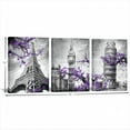 thumbnail image 3 of Visual Art Decor 12x16 Inch Framed Modern Purple Paris Eiffel Tower Canvas Art Prints, 3 of 10
