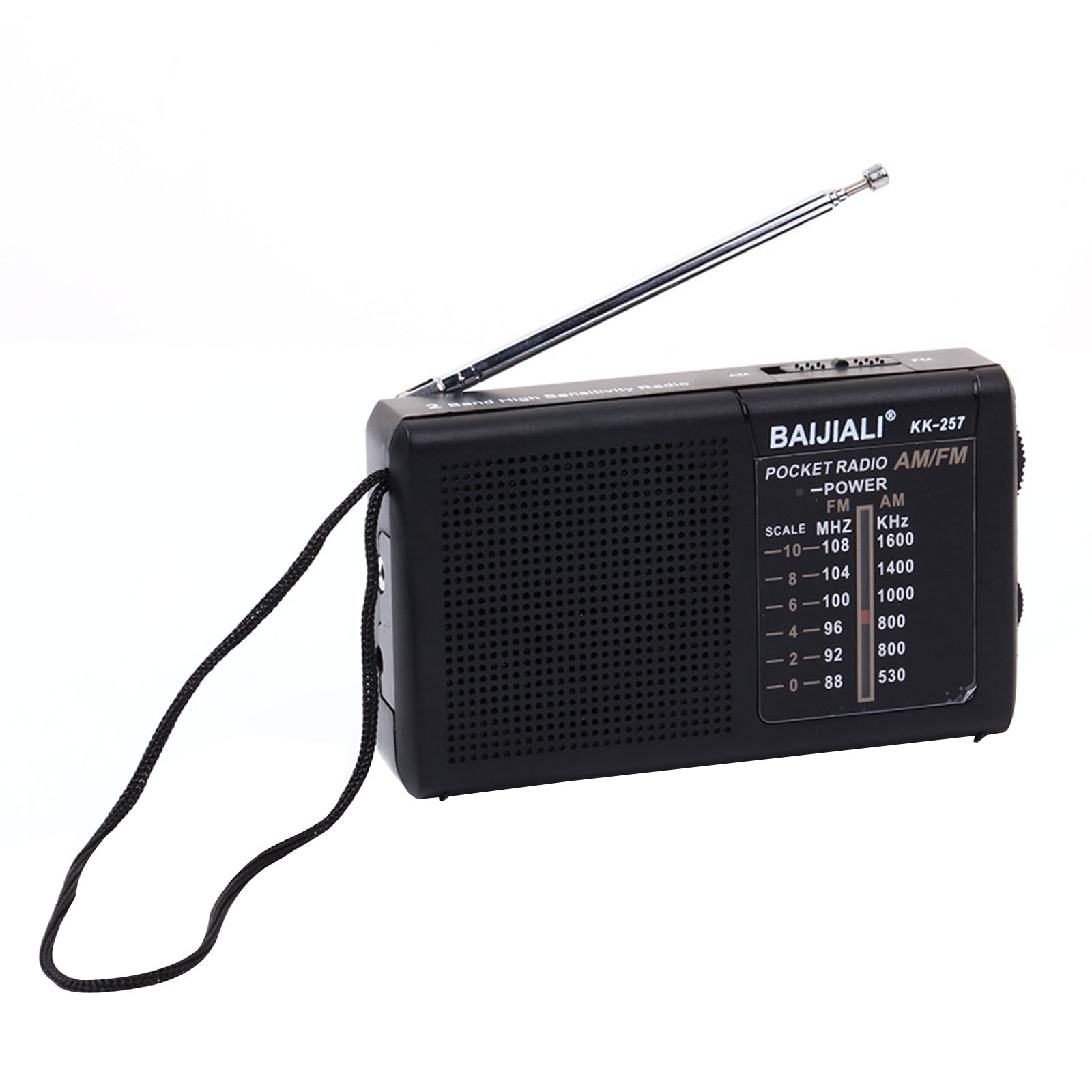 Mini AM/FM Radio AA Battery Powered Full-Wave Band Emergency Radio (kk218 Black)